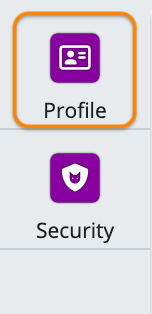 Screenshot of profile menu option highlighted in the user preferences menu.