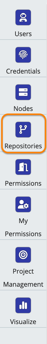 Screenshot of repositories menu option highlighted in the workspace menu.