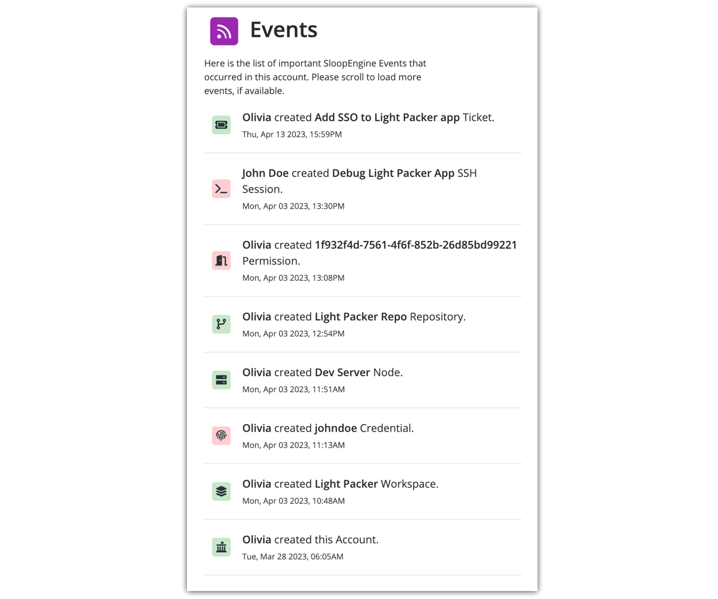 Partial screenshot of Activity Tracker screen